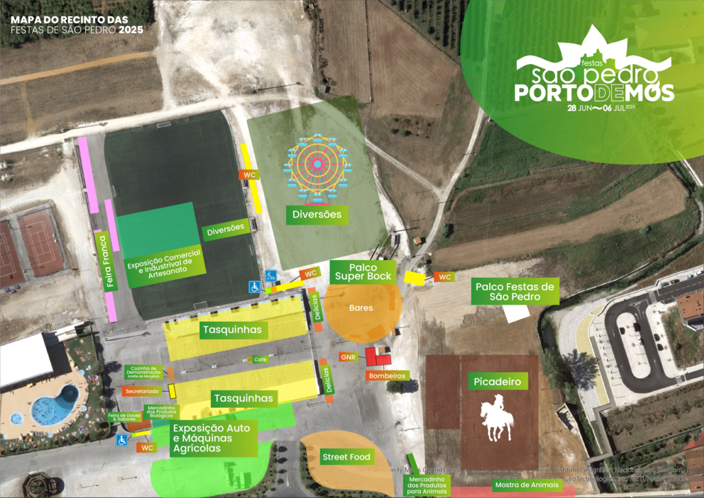 Mapa do recinto das Festas de São Pedro 2025